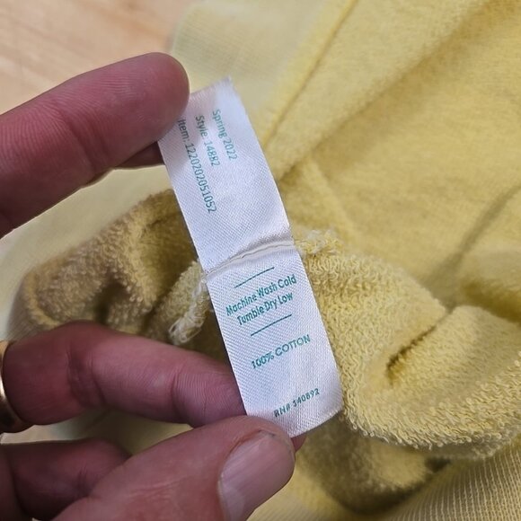 Marine Layer Crewneck Sweatshirt Womens Size XL Yellow Raglan Sleeve Cropped - Picture 13 of 13